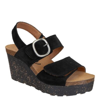 OTBT  Peasant In Black Wedge Sandals