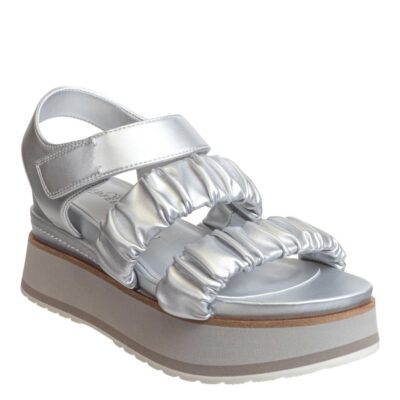 NAKED FEET  Sensor In Silver Platform Sandals