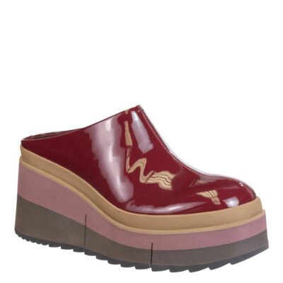 NAKED FEET  Coach In Deep Red Platform Clogs