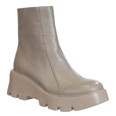 NAKED FEET  Xenus In Greige Platform Ankle Boots