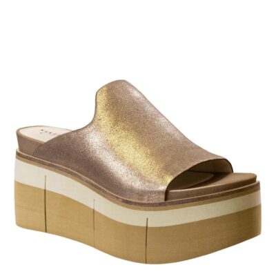 NAKED FEET  Flow In Gold Platform Sandals