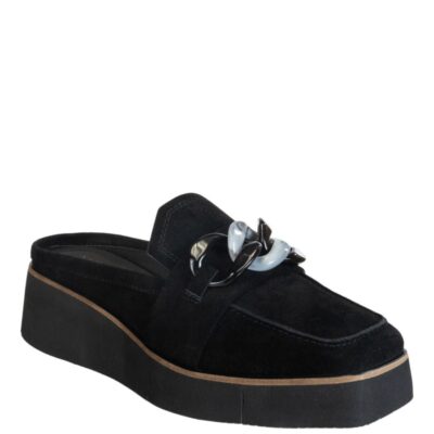 NAKED FEET  Elect In Black Suede Platform Mules