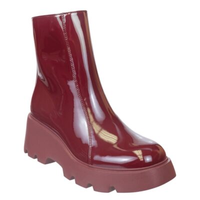 NAKED FEET  Xenus In Deep Red Platform Ankle Boots