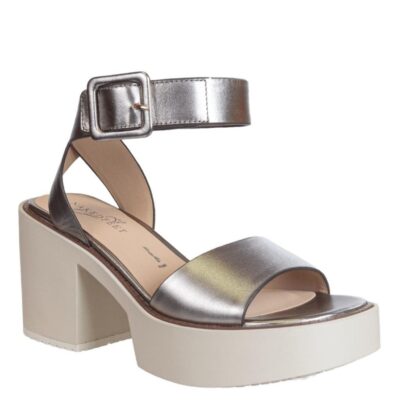 NAKED FEET  Iconoclast In Gunmetal Heeled Sandals