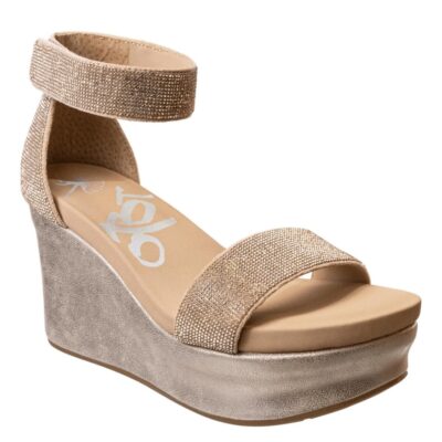 OTBT  Status In Rose Gold Wedge Sandals